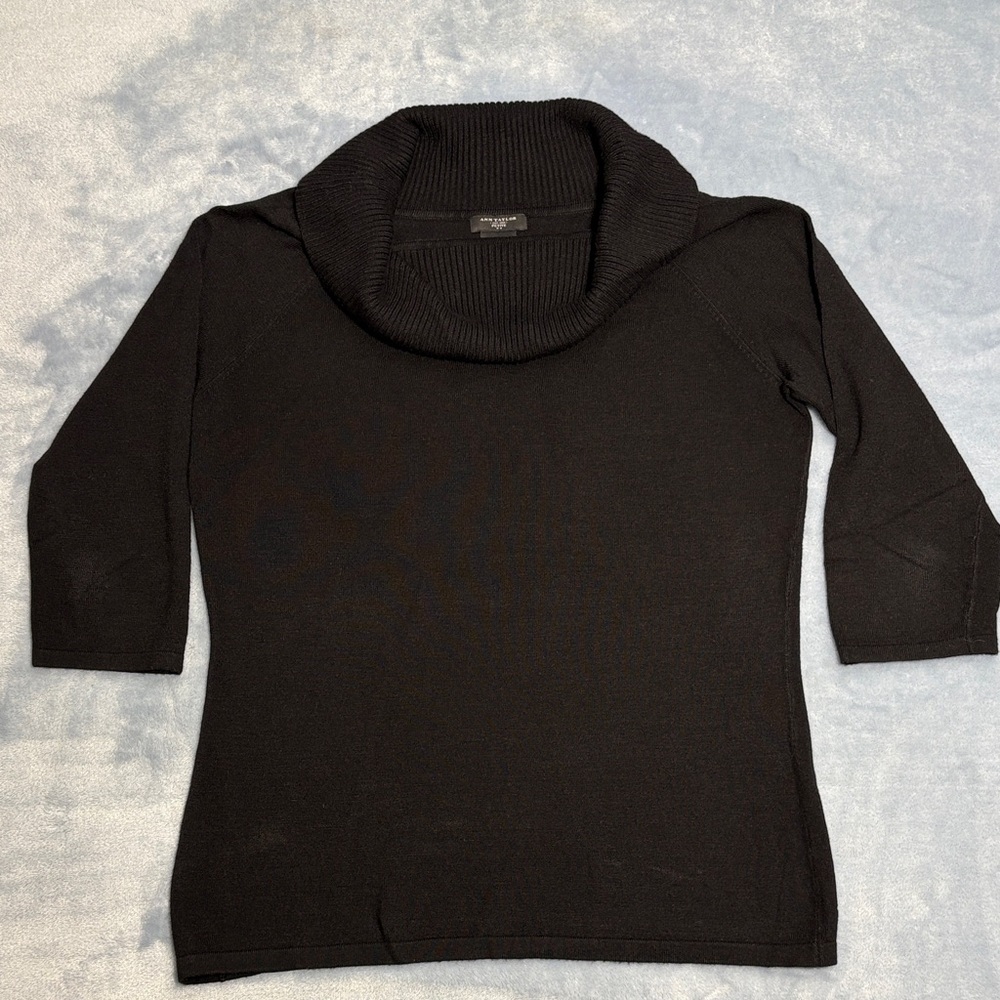 Ann Taylor Black Cowl Neck Sweater